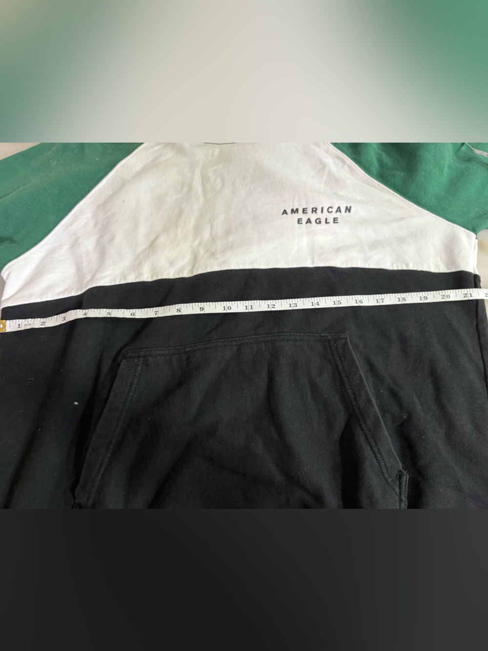 American Eagle Outfitters Green, White & Black Colorblock Crewneck Pullover - Picture 3 of 7